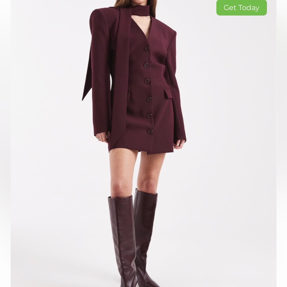 ASOS Burgundy Structured Blazer Dress